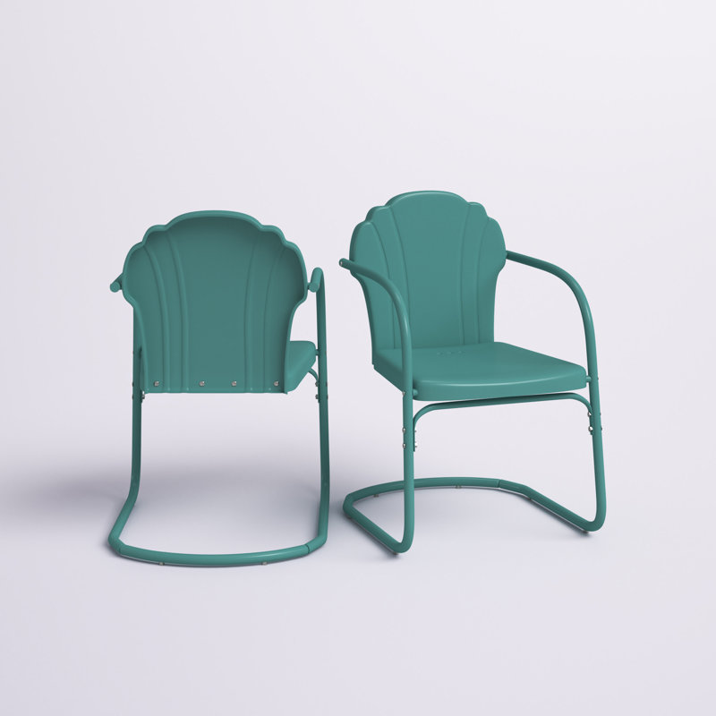 Fauteuil de patio Burley, Satin bleu pastel