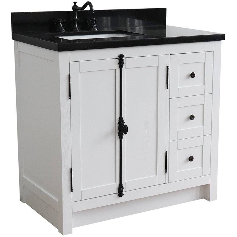 Ensemble de meuble-lavabo simple 37 po Truet, Noir galaxie, Glacier cendré