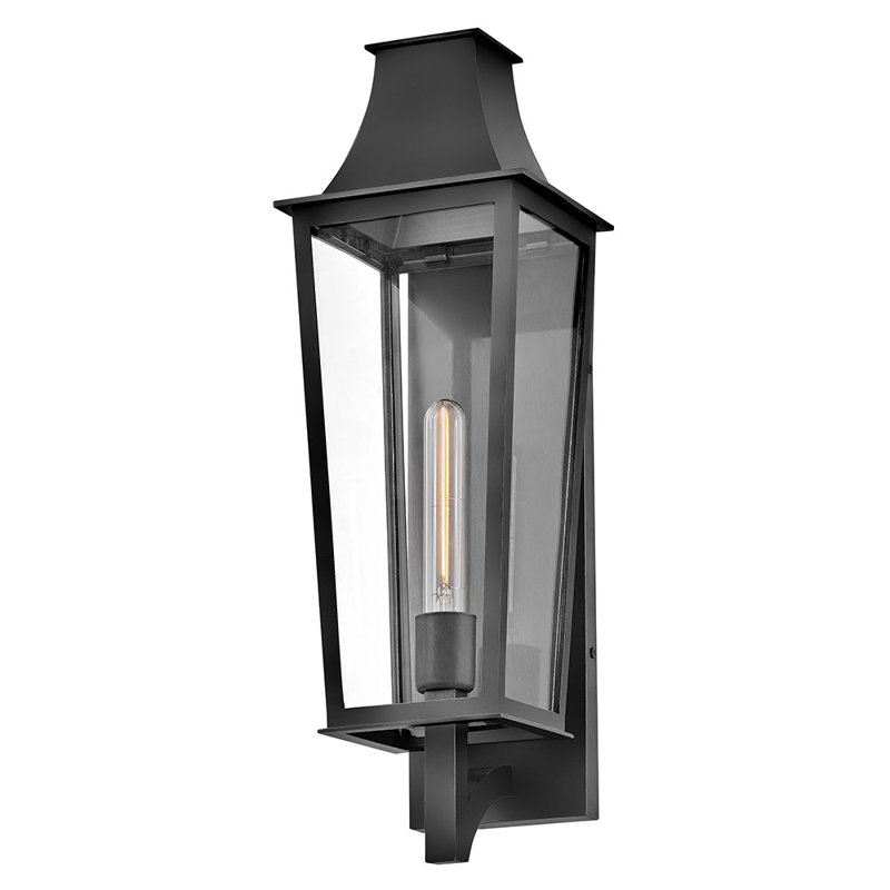 Georgetown 1 - Light Outdoor Wall Lantern, Black, 21.75" H x 7" W x 8" D