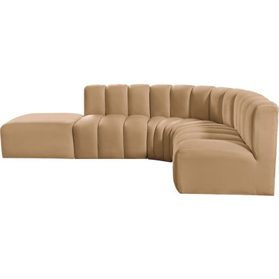 Isleen Upholstered Curved Sectional with Ottoman Reversible