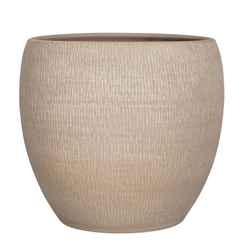 Canasia Ceramic Pot Planter, Taupe, 35cm H x 38cm W x 38cm D