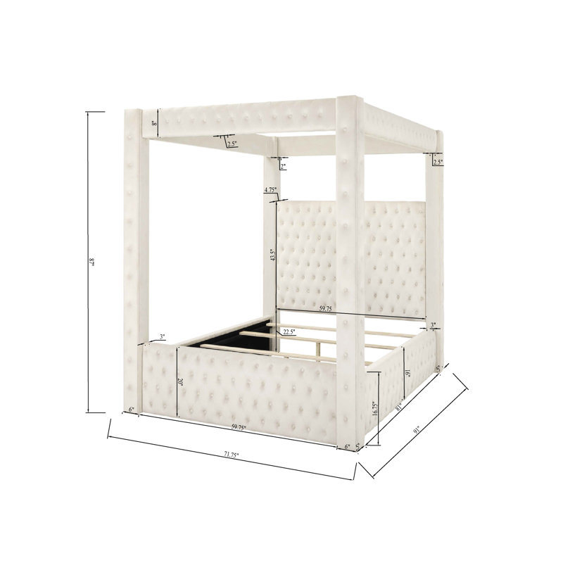 Grand lit à finition noire audacieuse avec revêtement en velours riche, boutons, style contemporain, tête de lit et accents de cristal pour la conception de la chambre à coucher