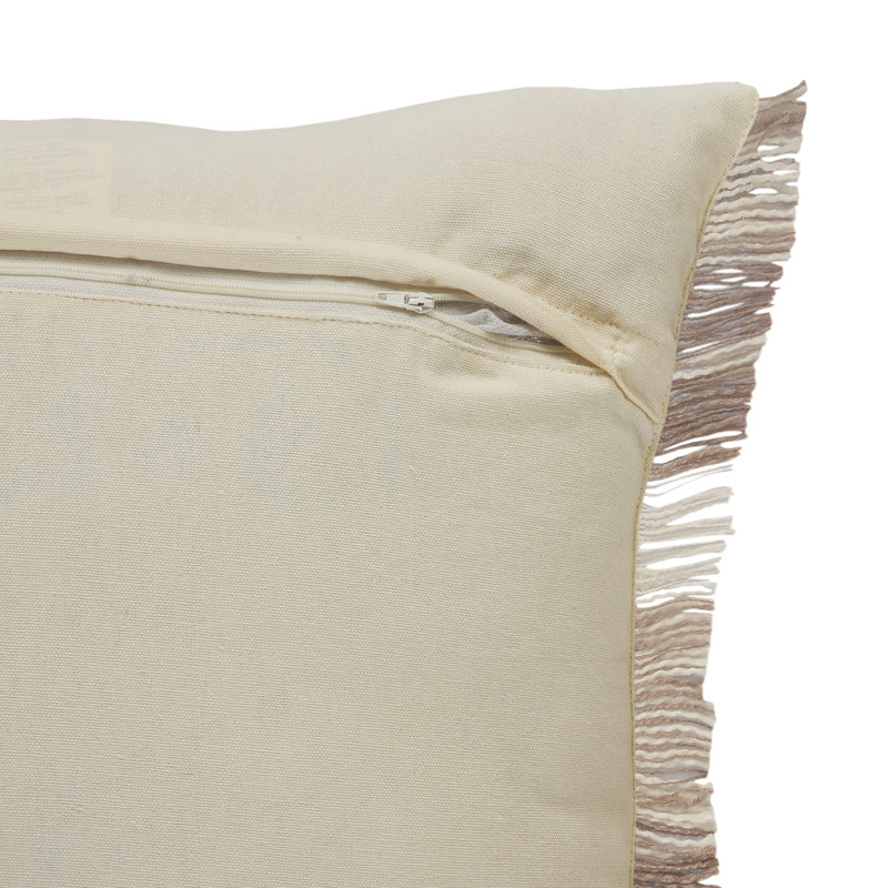 Gray Stripe Cotton Throw Pillow Cover