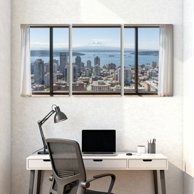 Ensemble de 3 impressions d'art sur toile, paysages et paysages urbains