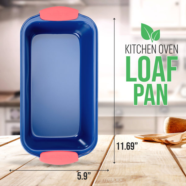 Nutrichef Non-stick Loaf Pan - Deluxe Nonstick Blue Coating Inside