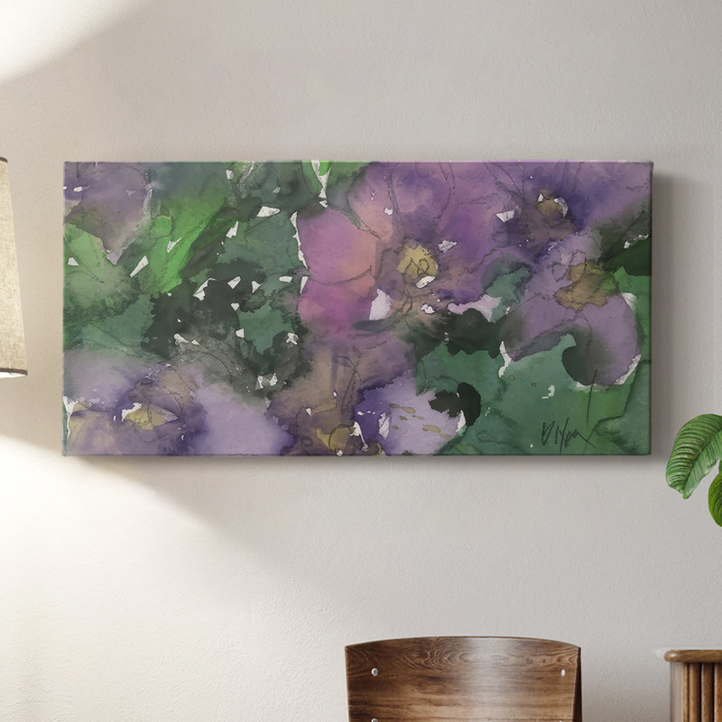 Langage des violettes I - Toile tendue avec châssis - Prêt à accrocher, H 20 po x l 40 po