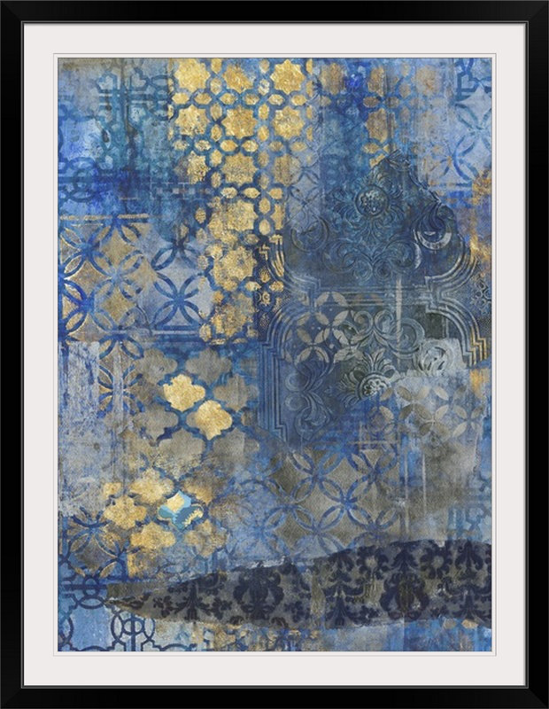« orné azul i » par smith haynes, reproduction d’art, H 60 po x l 44 po x P 1,5 po, Toile