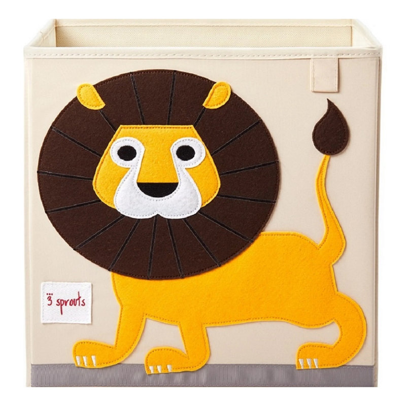 3 Sprouts - Toy Storage Cube for Baby and Kids - Lion