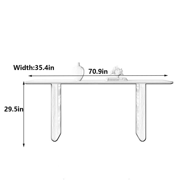 Table de salle à manger moderne, H 29,5 po x L 70,9 po x l 35,4 po