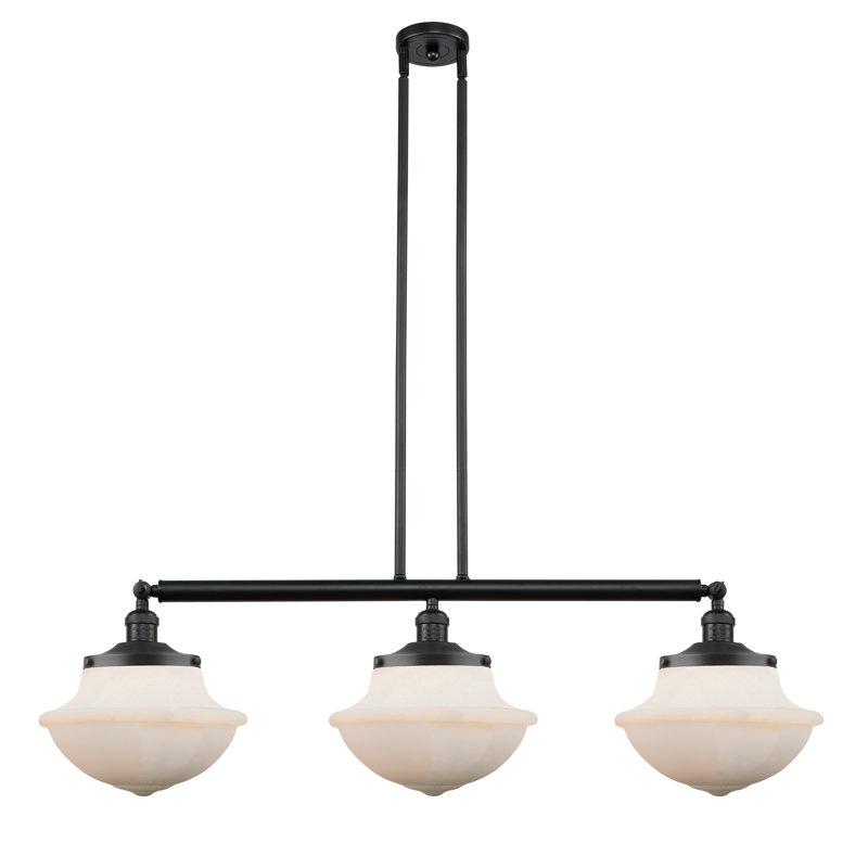 Luminaire suspendu pour îlot de cuisine 3 lumières Lemus, Blanc mat, Ampoule non incluse, Noir mat