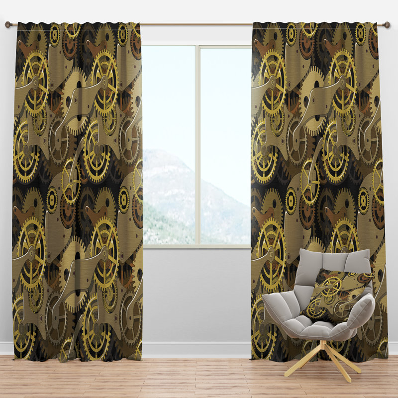 Panneau de rideau simple semi-diaphane avec passe-tringle Gear Mecanics, l 52" x L 84"