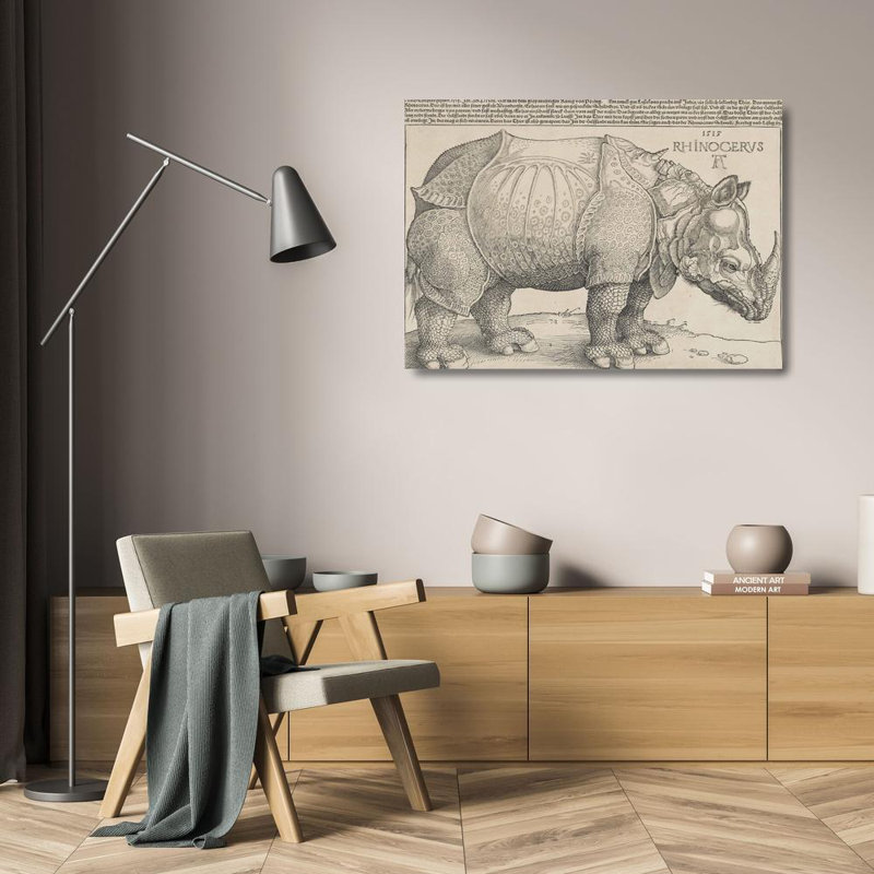 Rhinocéros, H 17 po x l 24 po