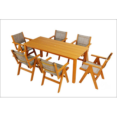 Wood-Textured Imitation Teak Dining Table For Outdoor Picnics, Compact And High-Quality