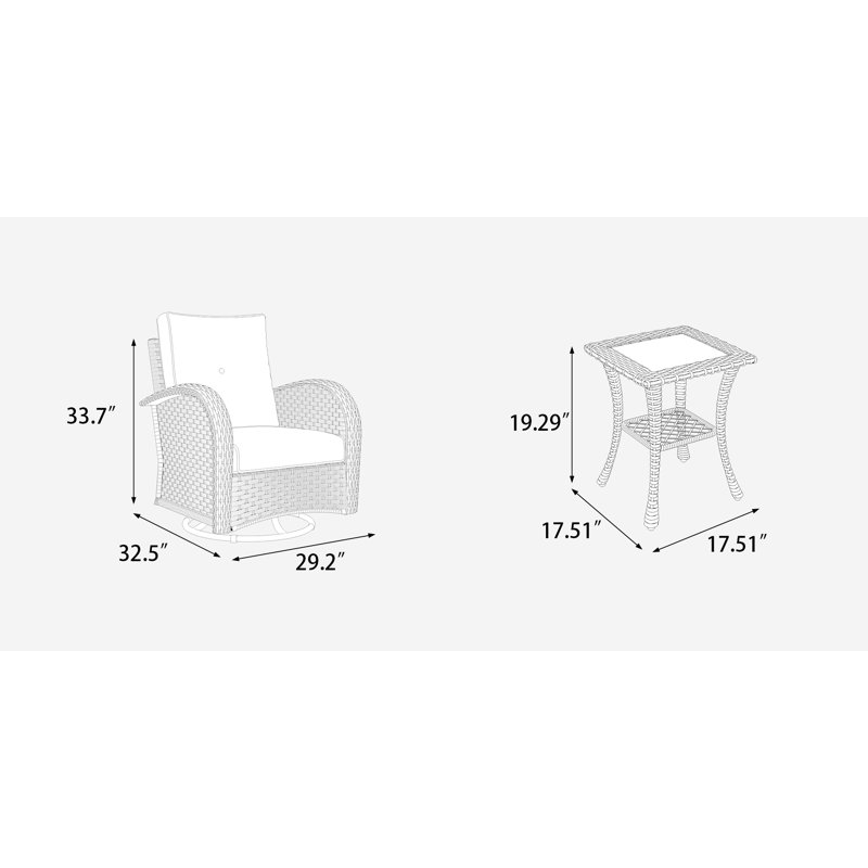 Metal Outdoor Glider, Beige, Brown