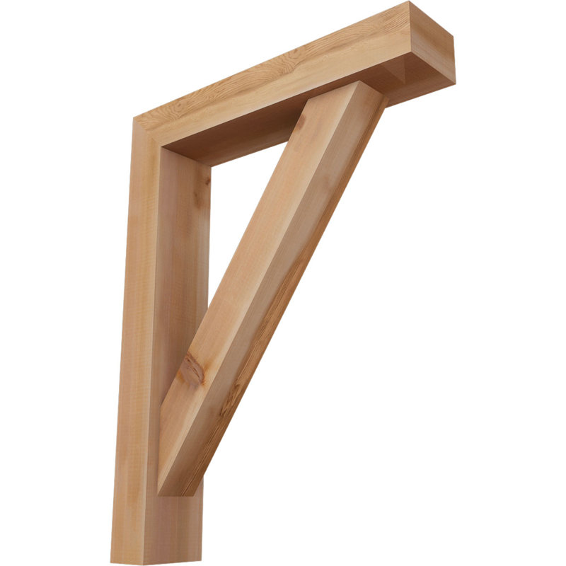 Traditional Block Bracket w/ Offset Brace, 34 x 26, 5 1/2"W Western Red Cedar (Smooth)