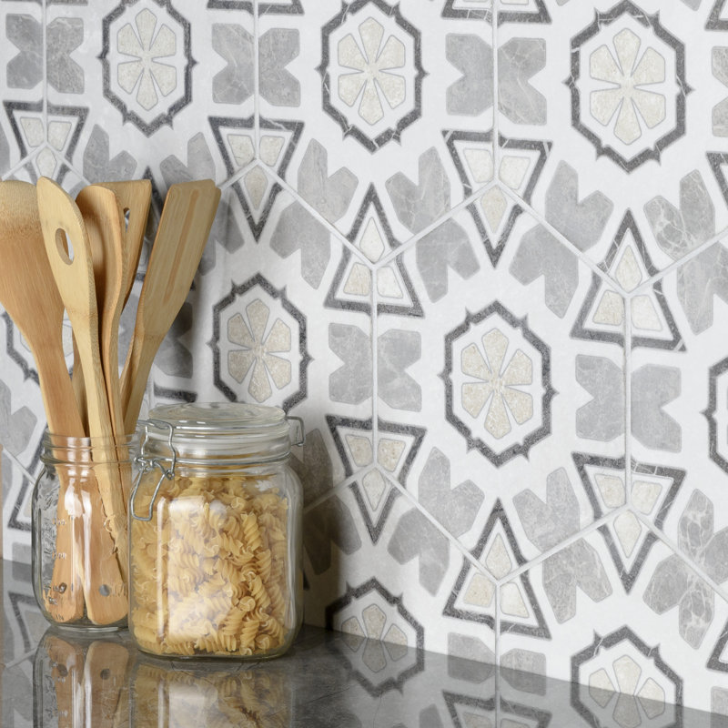 Mazzo 9" x 10" Porcelain Patterned Wall & Floor Tile