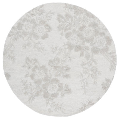 Glamour 151 Hand Tufted Wool/Cotton/Viscose Floral Rug in Light Green