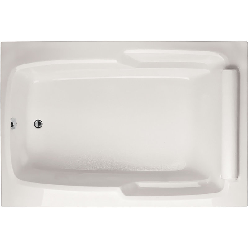 Duo 60'' L Soaking Bathtub, White, Polished Chrome