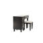 Meuble-lavabo de chambre à coucher traditionnel, noir - avec tabouret et fabrication en bois de pin formelle avec rangement de tiroir de siège confortable-314177731