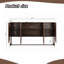 Buffet moderne à texture ondulée en bois avec tablettes ajustables