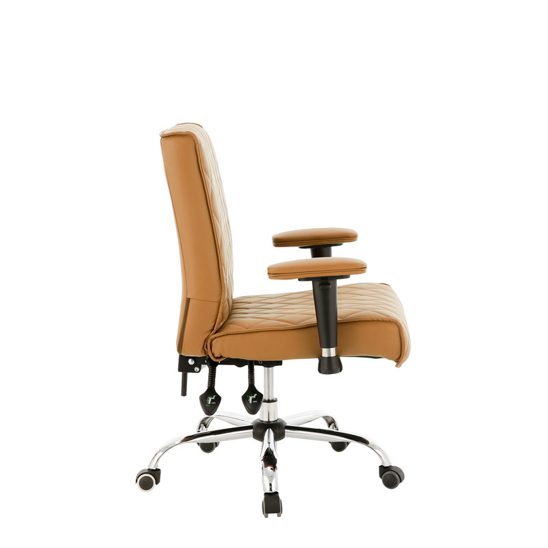 Fauteuil de conférence ergonomique en similicuir, Cappuccino