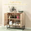Buffet moderne avec 2 portes à chevrons, tablette réglable et base robuste en acier