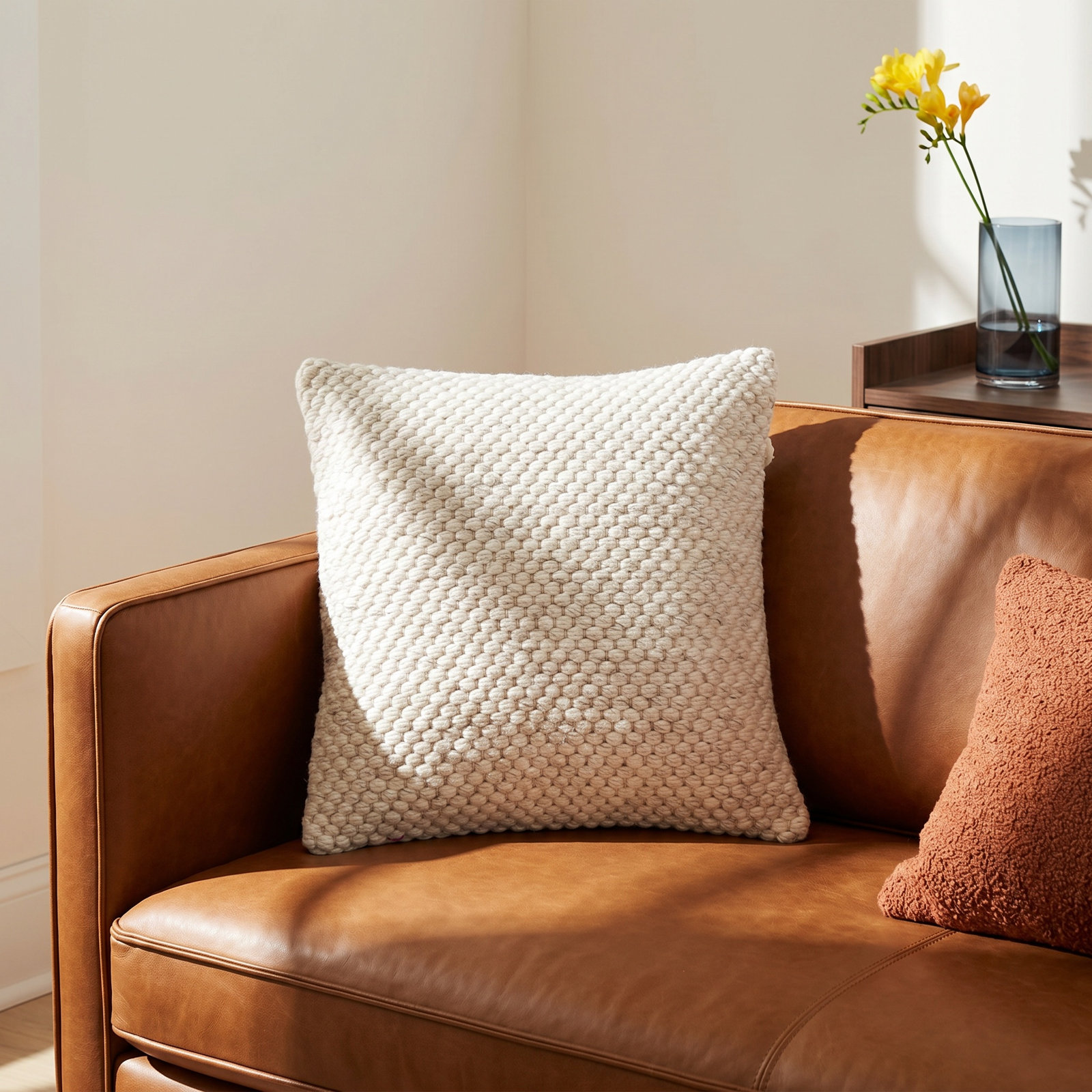 Sabirah Cotton Throw Pillow, 22" x 22", Polyester/Polyfill