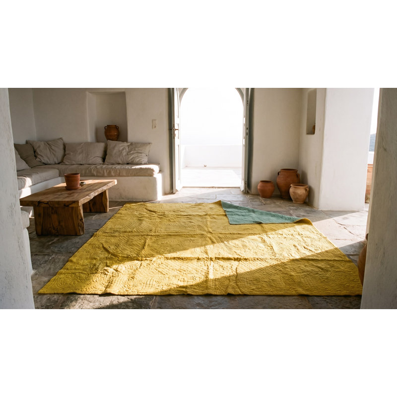 Quilt America Antique Knotted Wool 1920s Multicolor Small Scatter Size Rug