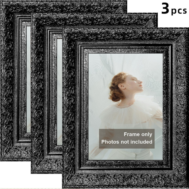 Cadre 5 po x 7 po noir 3 pièces pour présentation de photos de mariage, Black, 3