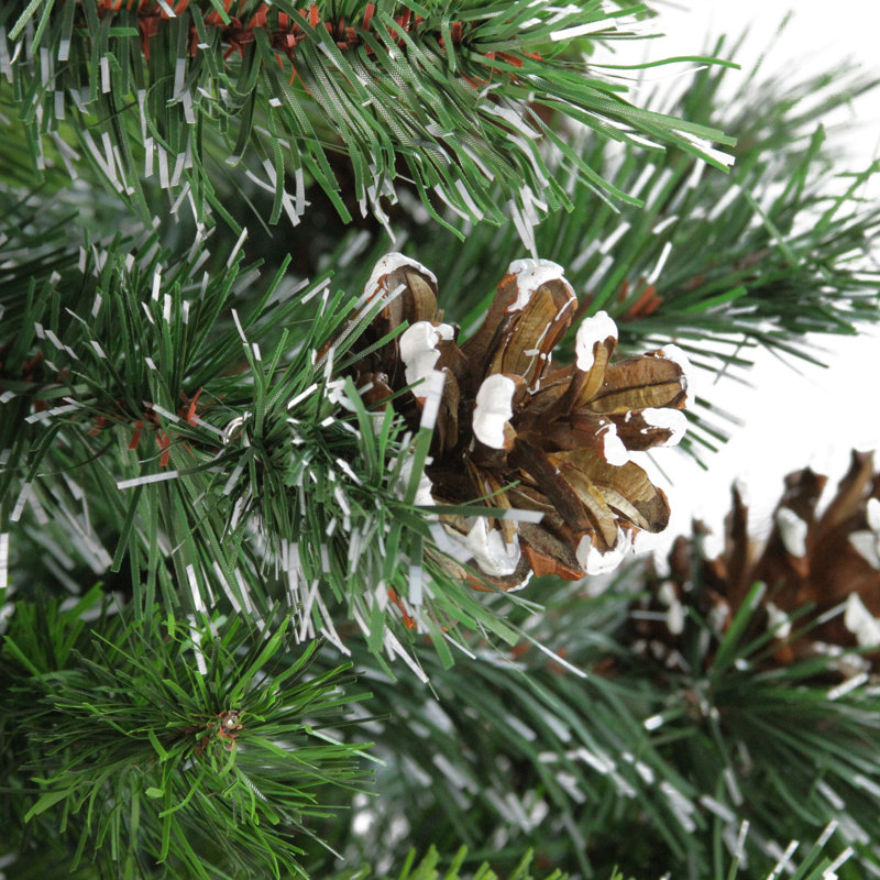 Arbre de Noël artificiel pin 4 'enneigé avec pommes de pin Delta