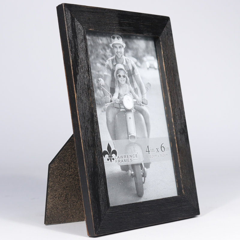 Montevallo Wood Matte Picture Frame, Weathered Black, 4" x 6"
