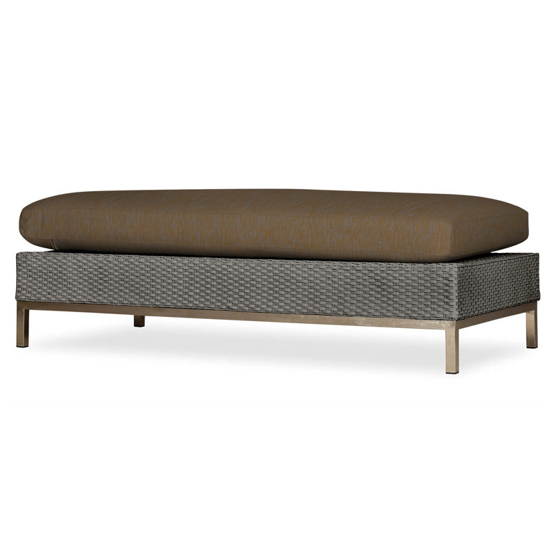 Elements Outdoor Ottoman, Pewter, Demo Oatmeal
