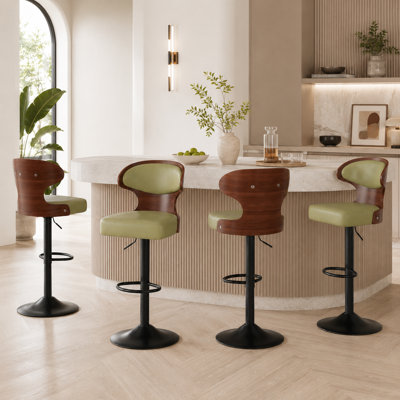 Bentwood Adjustable Height Swivel Bar Stool