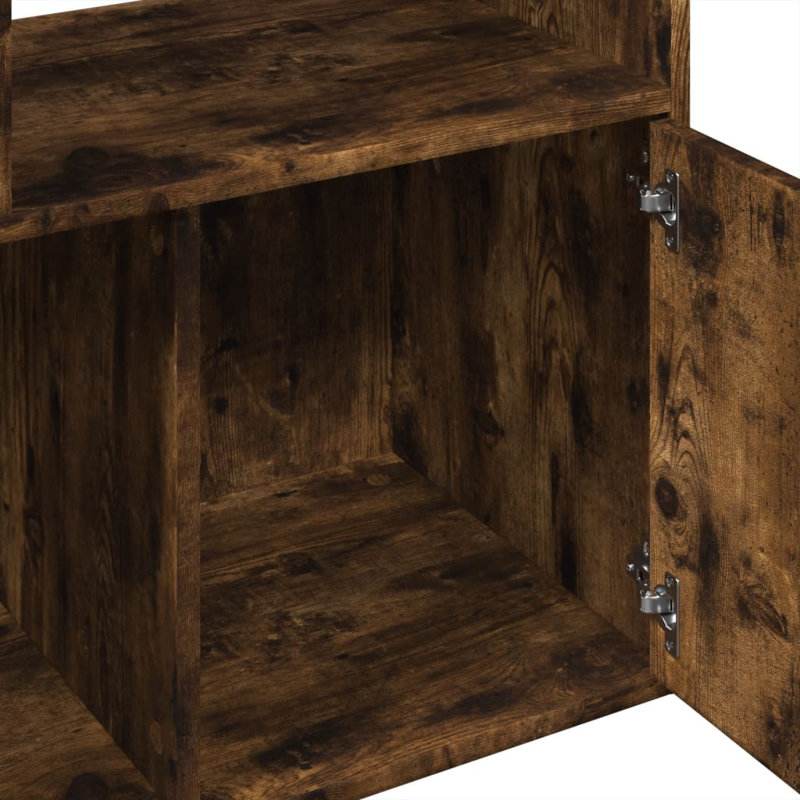 Augustinas 189cm H Bookcase, (5 Shelves) 189cm H x 70cm W x 36cm D, Smoked Oak