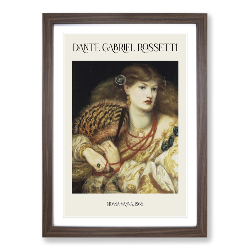 Monna Vanna by Dante Gabriel Rossetti - Picture Frame Painting, 48cm H x 36cm W x 2cm D, Walnut