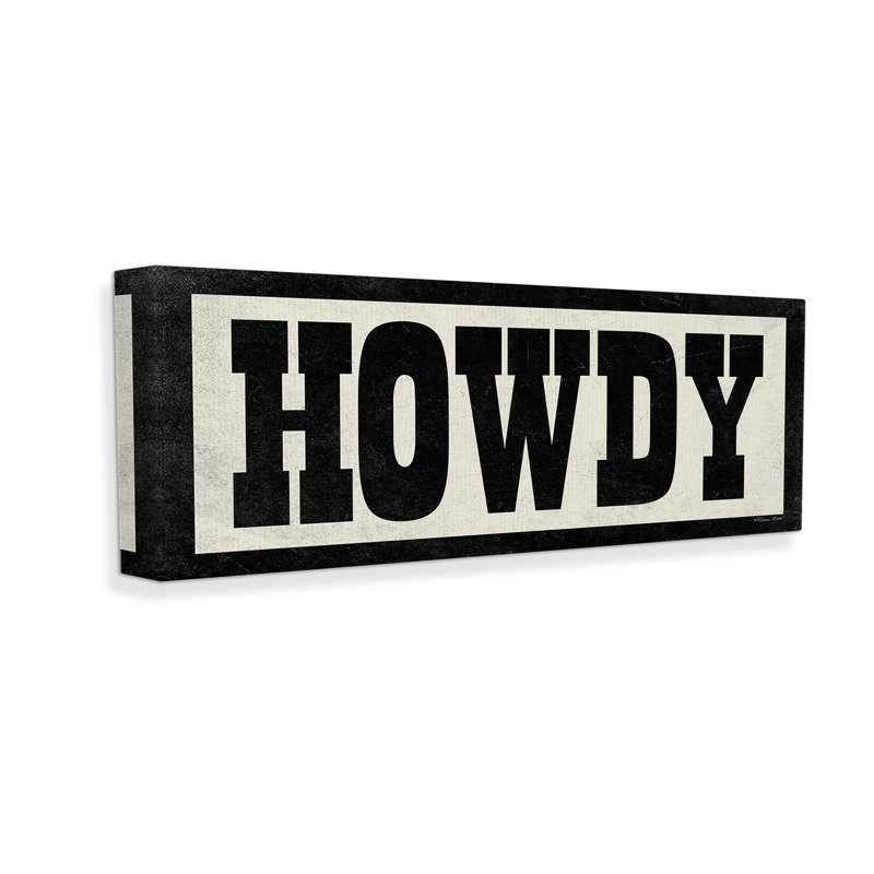 Art mural rétro sur toile Howdy, H 10 po x l 24 po