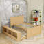 Lit plateforme en bois avec lit gigogne et tablettes de rangement-1656265346-1656265355