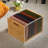 Clear File Box Organizer, Bamboo Hanging Folder Storage Boxes, Filing Crate Bin Holder With Handle For Home Office Desk, Letter Size