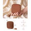 Mini-étui à bijoux de voyage, pochette en cuir PU souple - Caramel-2011669967
