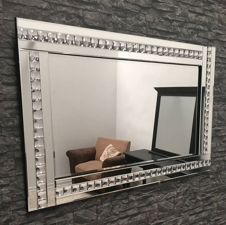 Alma Crystal Glam Venetian Wall Mirror, 120cm H x 80cm W