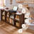 Farmhouse Wood Long Storage Organizer Bookcase-33435129-33435135