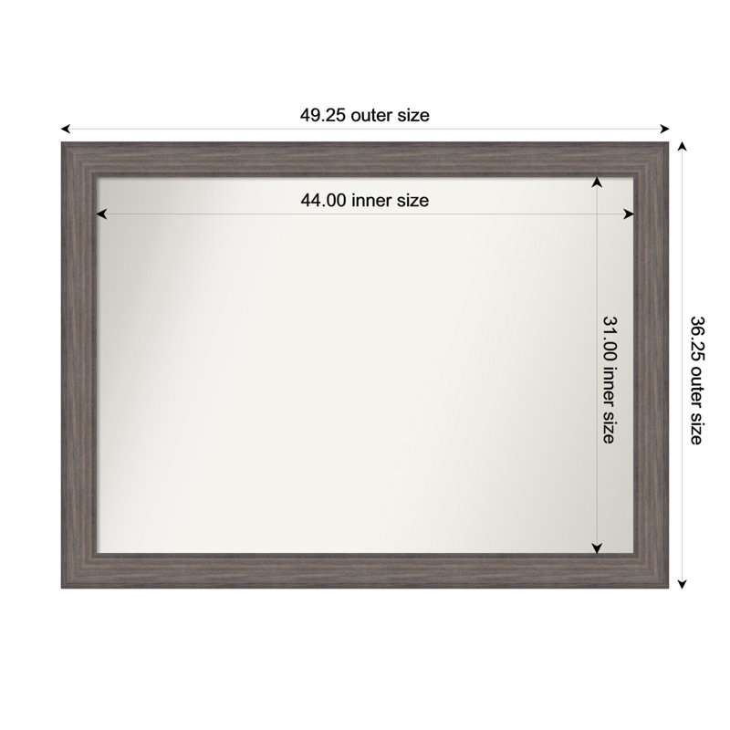 Miroir Hannaley, 36,25 po x 49,25 po, Rectangle