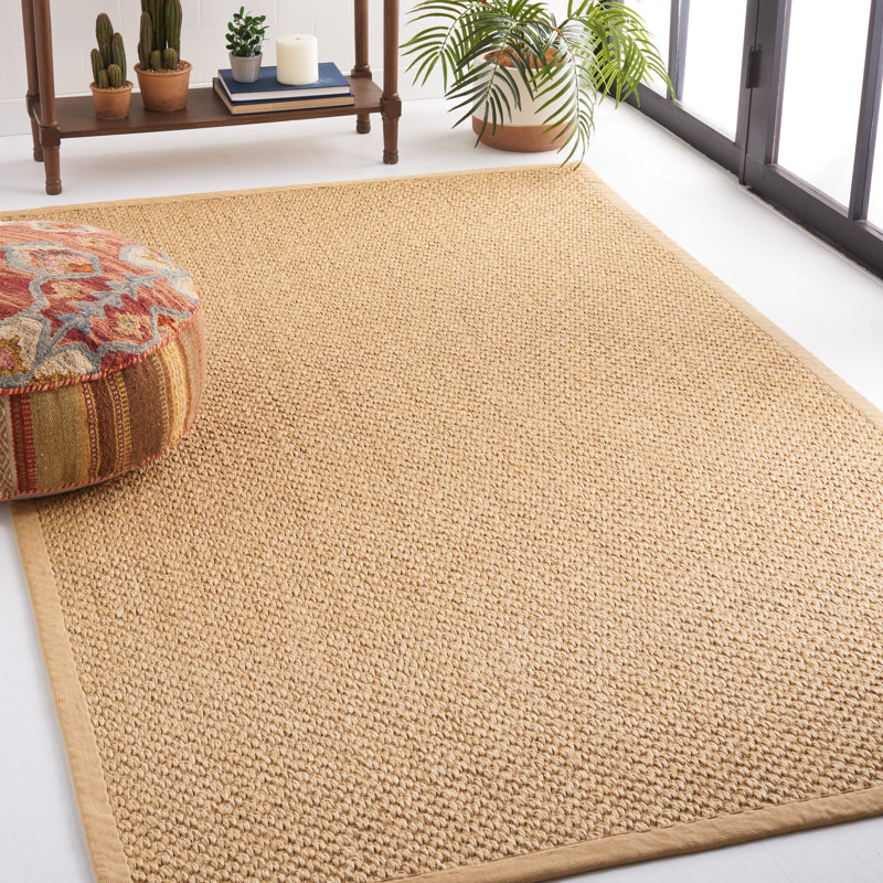 Auckland Jute/Sisal Beige/Yellow Area Rug, Rectangle 4' x 6'