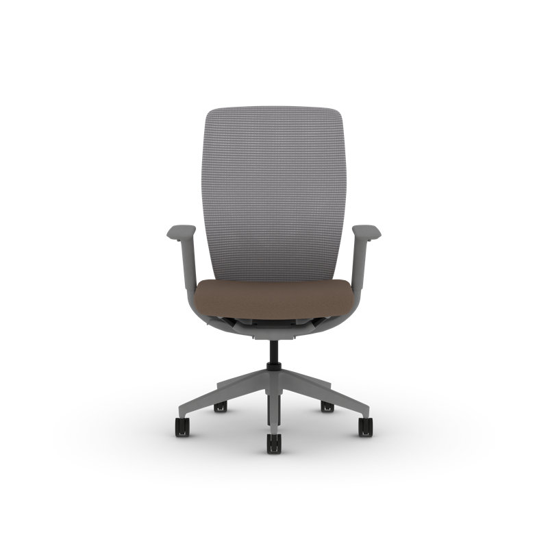 HON Flexion Mesh Ergonomic Office Chair, Titanium Frame, Bark, Titanium, Bark