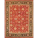 Wool Oriental Area Rug in Red/Beige/Dark Green