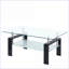 Table basse 2 couches en verre trempé pour le salon, table de centre moderne et facile à nettoyer-43869380-43869401-43869402