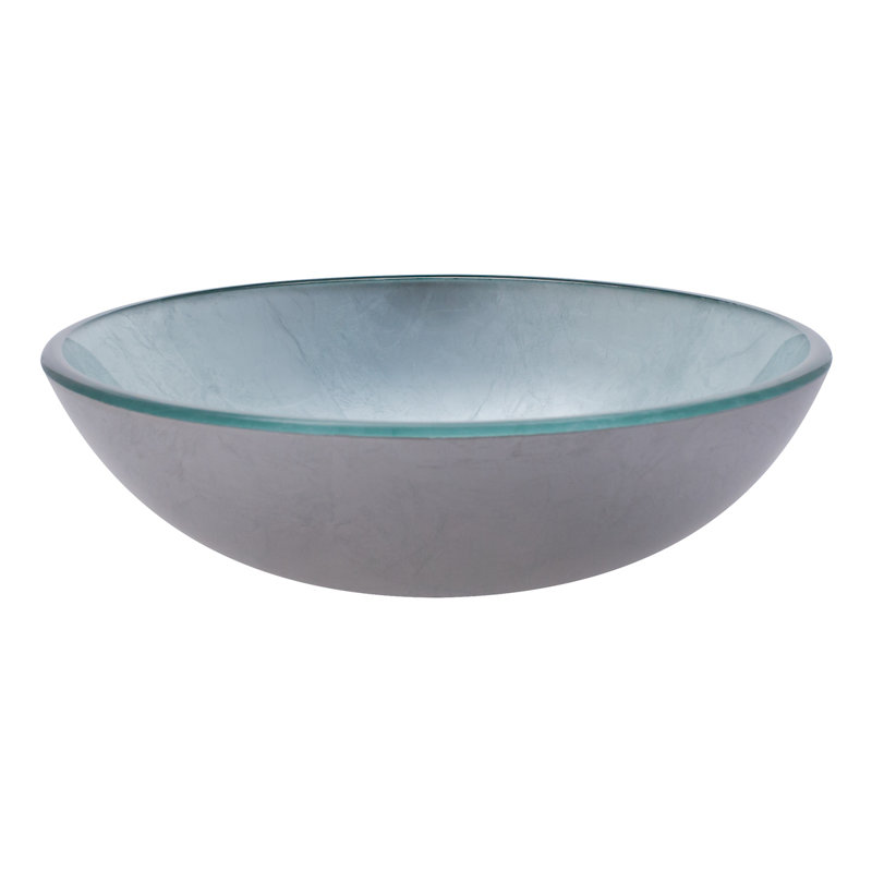 Novatto 16.5'' Silver Glass Circular Bathroom Sink