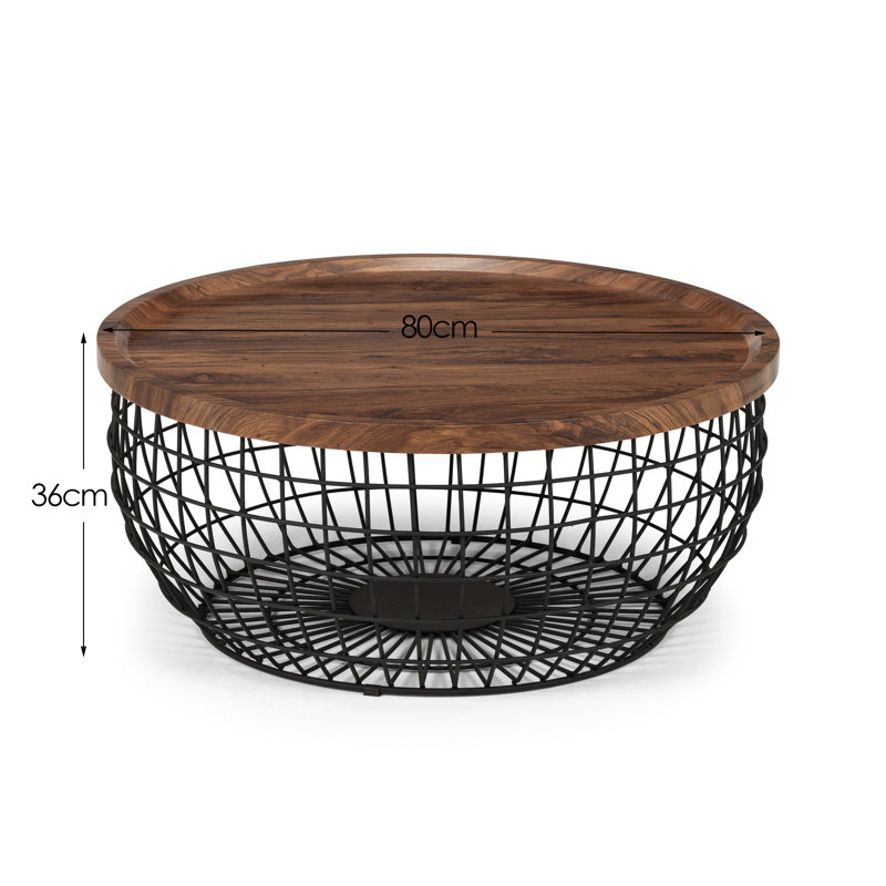 Clune Pedestal Coffee Table with Storage