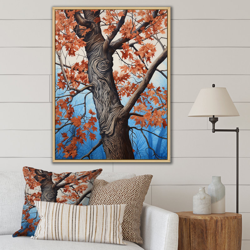 " Maple Whisper Tree I ", Natural Floater Frame, 40" H x 30" W x 1.5" D