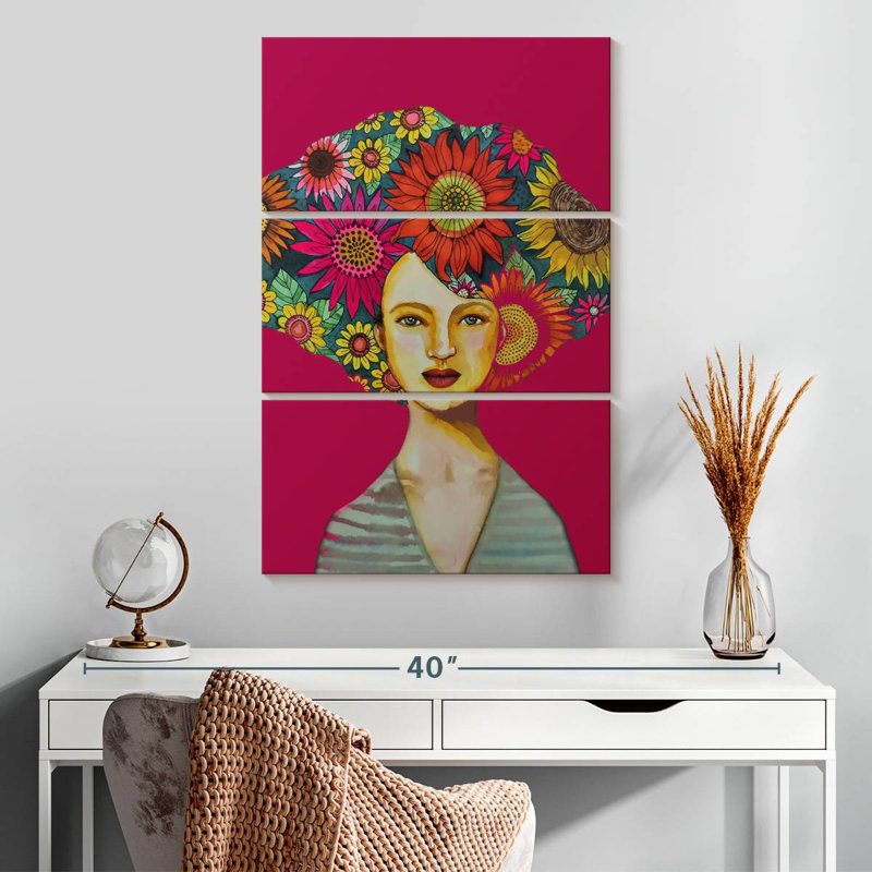 Tournesols Leisha fuchsia JPG, H 32 po x l 20 po